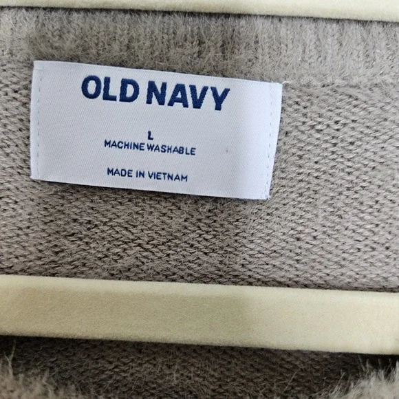 Old Navy Women's Pullover Sweater Large  Soft Long Sleeve Beige - Picture 3 of 5